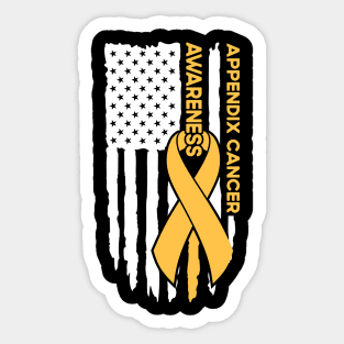 Appendix Cancer Awareness Flag Appendix Cancer Sticker